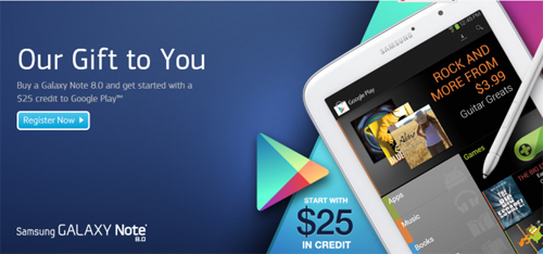三星促销奇招，赠Galaxy Note 8.0用户25美元应用补贴