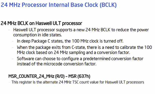 Haswell低功耗之秘：24MHz外频、C10、MCP封装