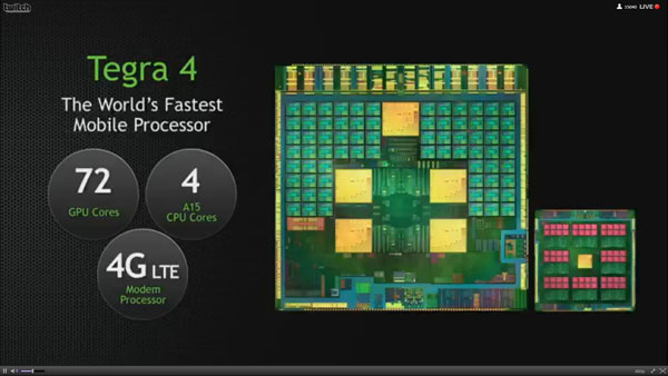 比苹果A6X还要快，NVIDIA官方展示Tegra 4性能、规格
